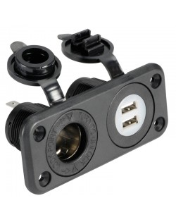 Presa accendisigari + doppia USB con pannello